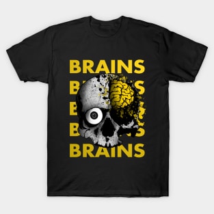 Brain Skull Yellow T-Shirt